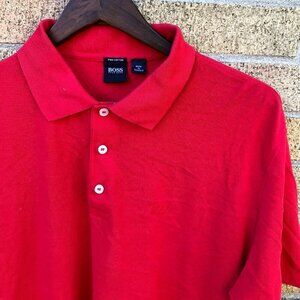 Hugo Boss Pima Cotton Polo Shirt XL Red